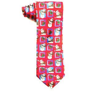 Festive Occasions NWOT Snowman Red Silk T543